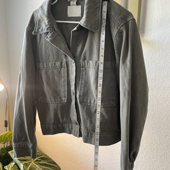 H&M Womens Olive Green Utility Jacket – Size L - Picture 2 of 5